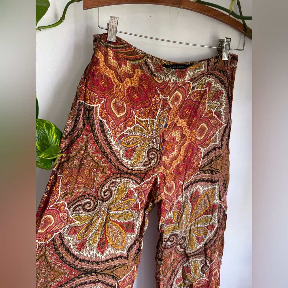 ZARA Paisley Wide-Leg Pants NWT ✨ - Picture 4 of 7